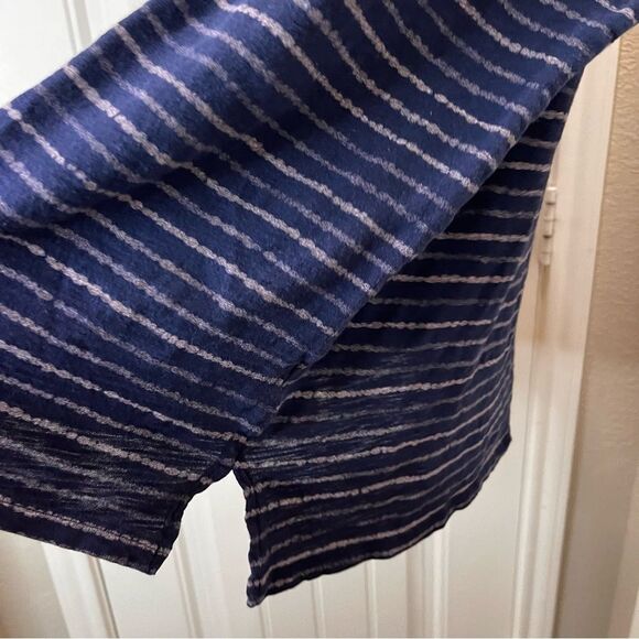 Old Navy Blue Gray Striped Scoop Keyhole Neck Short Sleeve Top Womens XXL Tall - Picture 5 of 11